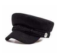 JZTDYPP Baskenmütze Damen Unisex-Lederhut Mit Schirm, Marineblauer Hut, Matrosenhut Für Frühling Und Herbst, Damen-Baskenmütze, Herren-Kapitänsmütze Mit Flachem Oberteil