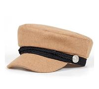 JZTDYPP Baskenmütze Damen Unisex-Lederhut Mit Schirm, Marineblauer Hut, Matrosenhut Für Frühling Und Herbst, Damen-Baskenmütze, Herren-Kapitänsmütze Mit Flachem Oberteil