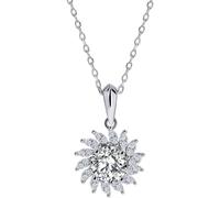 JZWCHQ Accessoires 1 D Farbe Moissanit Anhänger Halskette 18k plattiert Gold S925 Sterling Silber Halskette für Frauen der Authentizität