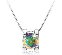 JZWCHQ Accessoires - 1ct Round Cut D Farbe 925 Sterling Silber Moissanit Anhängerkette für Frauen