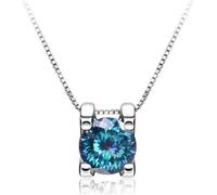 JZWCHQ Accessoires - 1ct Round Cut D Farbe 925 Sterling Silber Moissanit Anhängerkette für Frauen