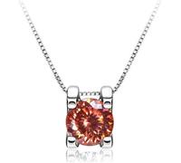 JZWCHQ Accessoires - 1ct Round Cut D Farbe 925 Sterling Silber Moissanit Anhängerkette für Frauen