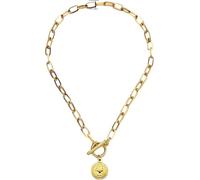 JZWCHQ Accessoires 925 Sterling Silber Coin Kipphalskette für Frauen, papierklammernde Kette Padlock Halskette - Schloss und Schlüssel, Herz, Münzkette Anhänger Halskette