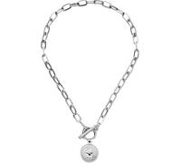 JZWCHQ Accessoires 925 Sterling Silber Coin Kipphalskette für Frauen, papierklammernde Kette Padlock Halskette - Schloss und Schlüssel, Herz, Münzkette Anhänger Halskette