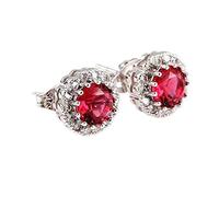 JZWCHQ Ankunftsohrohrringe für Frauen Mode 925 Sterling Silber Schmuckohr mit Ruby Stones Engagement Party Accessoires