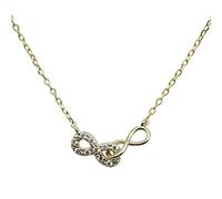 JZWCHQ Halsketten, 925 Einfacher Pavé Crystal Infinity Abbildung acht Halskette für Frauen Klassische Mode Wjewelry Accessoires-Necklace, 40 cm