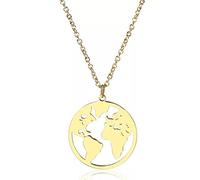 JZWCHQ Halsketten, 925 en World Map Halskette Modetrend -Pullover Accessoires Freundschaftsgeschenk/