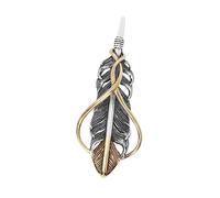 JZWCHQ schmuck Herren Damen S925 Sterling Feder Brosche Anhänger, Vintage Feder Sterling Anhänger Halskette Schmuck für Mädchen