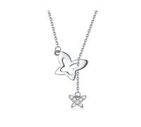 JZWCHQ Schmuck-Schmetterlings-Halskette mit doppeltem Anhänger, eingelegter 5a-Kubikzirkon, weiblicher feiner Schmuck, Freundin-Geschenk, hergestellt in China-Schmuck