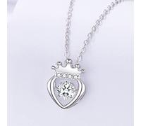 JZWCHQ Schmucksets, 925 schlägen Herzkronenkristall Cnecklace Female Kleiderschmuck Accessoires/