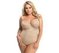 Gorsenia K356 Gala Body Dame Maxi Shapewear Stickerei Soft-Cups Regulierbar EU, Beige,80C