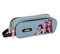 K-POP Demon Hunters HUNTR/X Doppelmäppchen für Kinder, ideal für Kinder im Schulalter, bequem und vielseitig, widerstandsfähig, 21 x 6 x 8 cm