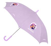 K-POP Demon Hunters - ICONIC Automatischer Regenschirm, 8 Paneele, Metallstäbe, bequem und vielseitig, Widerstandsfähigkeit, 60 cm, Material Polyester