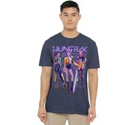 K-Pop Demon Hunters Unisex Huntrix Huntr/X Golden Trio Pose T-Shirt, Heather Navy, S