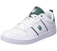 K-Swiss Men's Lozan Match LTH Sneaker, Wht/Posy Grn/Peacoat, 42.5 EU