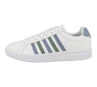 K-Swiss Woman's Court Tiebreak Sneaker, Wht/Ash Blu/Berl Grn, 37 EU