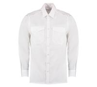 K134 Kustom Kit Herren Hemd Langarm Pilot Shirt White 49/50 (3XL/19H)