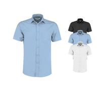 K141 Kustom Kit Hemd Kurzarm Poplin Shirt Light Blue 45/46 (18)