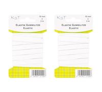 K3T 81102 Elastik-Gummilitze, 10mm x 2m, weiß (Packung mit 2)