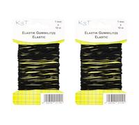 K3T 81119-K3T Elastik-Gummilitze rund, 1mm x 10m, schwarz (Packung mit 2)