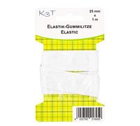 K3T Elastik Gummilitze/Gummiband, 25 mm x 1 m, Farbe weiß, Art.Nr. 81625-K3T