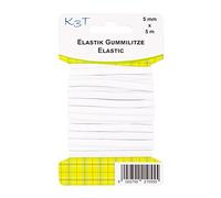 K3T Elastik Gummilitze/Gummiband, 5 mm x 5 m, Farbe weiß, Art.-Nr. 81055-K3T