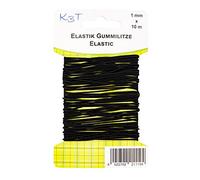K3T Elastik-Gummilitze/Gummiband rund, 1mm x 10m, Farbe schwarz, Art.Nr. 81119-K3T