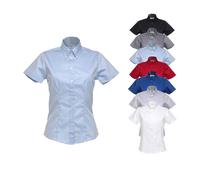 K701 Kustom Kit Bluse Kurzarm Büggelleicht Eng Anliegend White 32 (XXS/6)