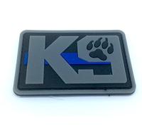 K9 Thin Blue Line Hund Airsoft Paintball PVC Morale Patch (grau)