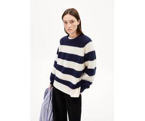 KAAGI STRIPES STRICKPULLOVER | Bio-Woll-Mix - blau (XS)