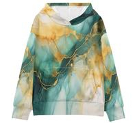 KAAVIYO Abstrakte Aquarell Marmor Kunst Kinder Kapuzenpullover mit 3D-Druck für Mädchen Jungen