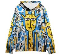 KAAVIYO Abstrakte Doodle Kunst KäNgurus Kinder Kapuzenpullover mit 3D-Druck für Mädchen Jungen