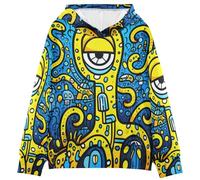 KAAVIYO Abstrakte Doodle Kunst Kraken Kinder Kapuzenpullover mit 3D-Druck für Mädchen Jungen