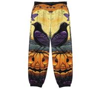 KAAVIYO Halloween KüRbis Lila Vogel Jogginghose für Kleinkinder Lässige Trainingshose Sportbekleidung für Kinder