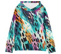 KAAVIYO Leopard Abstrakte Punkte Kunst Kinder Kapuzenpullover mit 3D-Druck für Mädchen Jungen