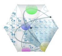 KAAVIYO Periodensystem Der Chemischen Elemente Regenschirm UV-Schutz Taschenschirm Umbrella Klein Leicht Schirm Kompakt Schirme für Mädchen Reise Strand Frauen