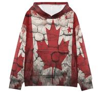 KAAVIYO Rote Abstrakte Flagge Kunst Kinder Kapuzenpullover mit 3D-Druck für Mädchen Jungen