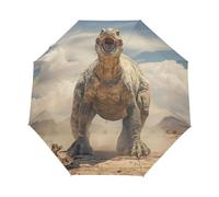 KAAVIYO Starkes Brüllen Der Dinosaurier Regenschirm Auf-Zu Automatik Taschenschirm Winddichter Umbrella Klein Leicht Schirm Kompakt Schirme für Jungen Mädchen Reise Strand Frauen