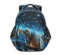 KAAVIYO Universum Fischt Blaue Gürtelli Kinder Rucksack 3-12 Jahre Schulranzen Kindergarten Tasche