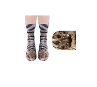 KABAKE Unisex Erwachsene Tier Pfote Crew Socken 3D Simulation Gedruckt Casual Socken für Frauen Männer (DE/NL/SE/PL, Alphanumerisch, Einheitsgröße, Regular, Regular, Kat)