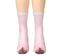 KABAKE Unisex Erwachsene Tier Pfote Crew Socken 3D Simulation Gedruckt Casual Socken für Frauen Männer (DE/NL/SE/PL, Alphanumerisch, Einheitsgröße, Regular, Regular, Schwein)