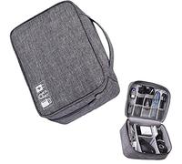 Kabeltasche Kabelorganizer Groß Kabel Etui Elektronik Zubehör Organizer Tasche Reise Universaltasche Digital USB Gadget Tasche für Handy Ladekabel/Powerbank/USB Sticks/SD Karten/Stecker (Grau)