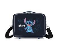 Kabinenkoffer Joumma Bags Disney Happy-Stitch, Koffer-Set, hergestellt aus ABS, EIN Robustes und leichtes Material, seitliches Zahlenschloss, Marineblau, Kulturbeutel
