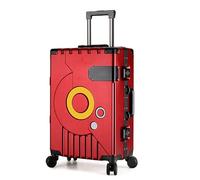 Kabinenkoffer mit Rollen, Hartschalen-Handgepäck, Leichter Koffer, Reisen mit 4 Doppel-Spinner-Rädern, Vintage-Gepäck ohne Reißverschluss(Red,22 Inch)