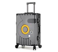 Kabinenkoffer mit Rollen, Hartschalen-Handgepäck, Leichter Koffer, Reisen mit 4 Doppel-Spinner-Rädern, Vintage-Gepäck ohne Reißverschluss(Grey,20 Inch)