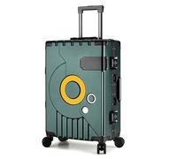 Kabinenkoffer mit Rollen, Hartschalen-Handgepäck, Leichter Koffer, Reisen mit 4 Doppel-Spinner-Rädern, Vintage-Gepäck ohne Reißverschluss(Green,22 Inch)