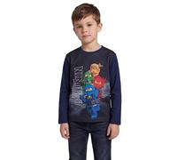 Kabooki LEGO® NINJAGO® Langarmshirt für Jungen - T-Shirt mit großem Ninja-Print | Weiche Baumwolle/Polyester für leuchtende Farben | Ideal für den Alltag
