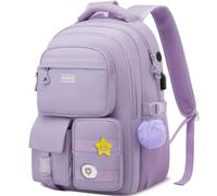 kadilong Rucksack Laptop Damen 17,3 Zoll für Uni,Schultasche Schulranzen Schulrucksack Mädchen Teenager mit USB Ladeanschluss Lehrertasche für Arbeit Business Reisen Studenten