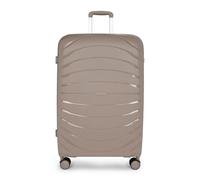 KADVA Brava Reisekoffer auf Rädern I 115 Liter Kabinengepäck Trolley Handgepäck I Hartschale mit 4 360-Lenkrollen I Verschlüsseltes Schloss mit eigenem Code I Gewicht 4,1kg Farbe Beige