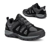 KADVA Herren Trekkingschuhe Traver Low in Schwarz Größe 44 EU wasserdichte und atmungsaktive Wanderschuhe für Herren mit wärmendem Obermaterial aus Leder und Material Gepolsterte MD-Schaumsohle
